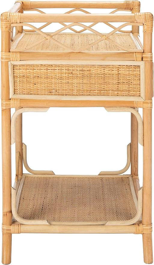 Safavieh Home Collection Rumi Natural Rattan 1-Drawer 1-Shelf Nightstand | Amazon (US)