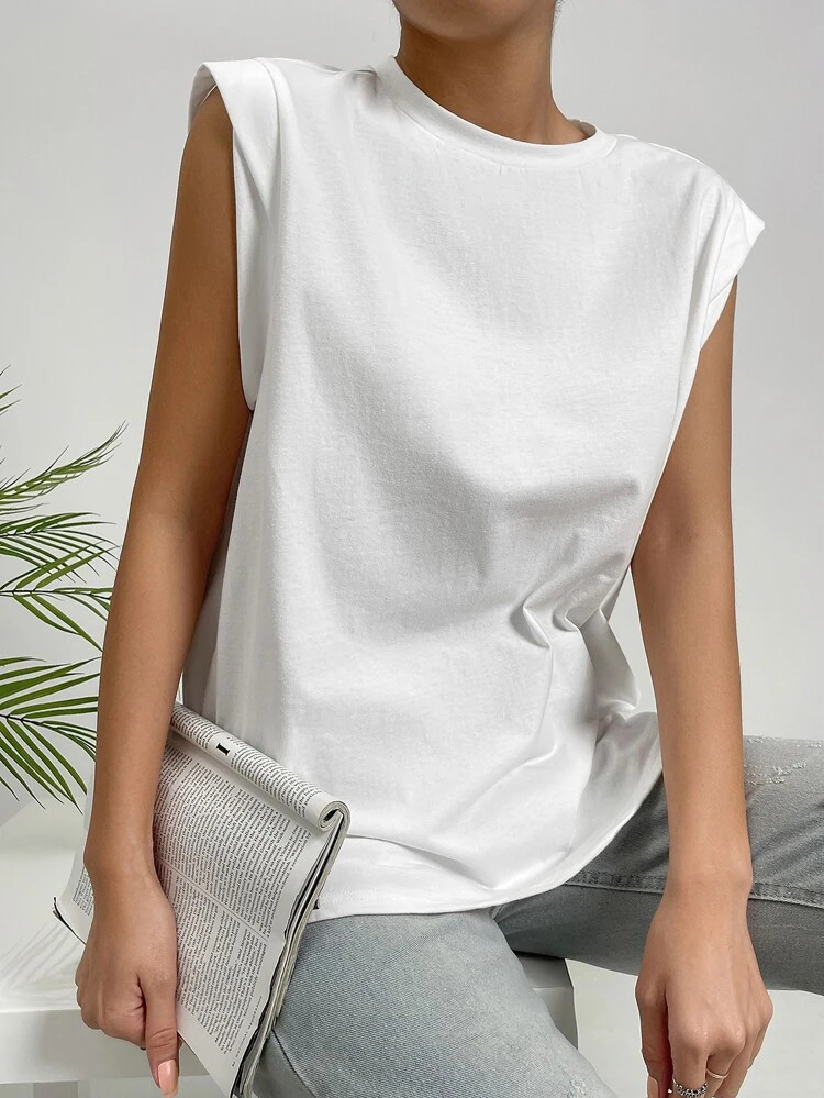 SHEIN EZwear Top tank unicolor con hombrera
       
              
              $8.99        
  ... | SHEIN