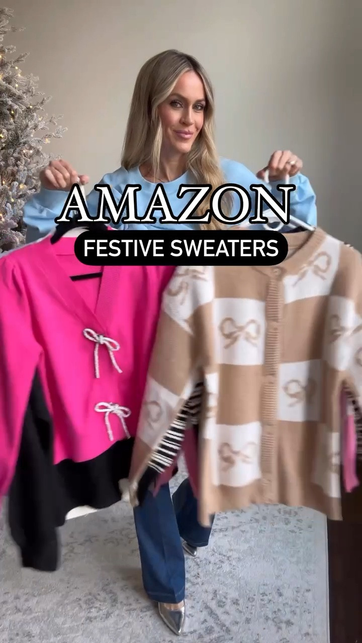 The cutest festive sweaters from Amazon perfect for holiday outfits! These all look great with a pair of jeans or you can dress them up with festive pants or skirts!

Wearing size small in each

Jeans - xs petite - use code KATEROSExSPANX for 20% off plus free shipping!



#LTKFindsUnder50 #LTKStyleTip #LTKOver40