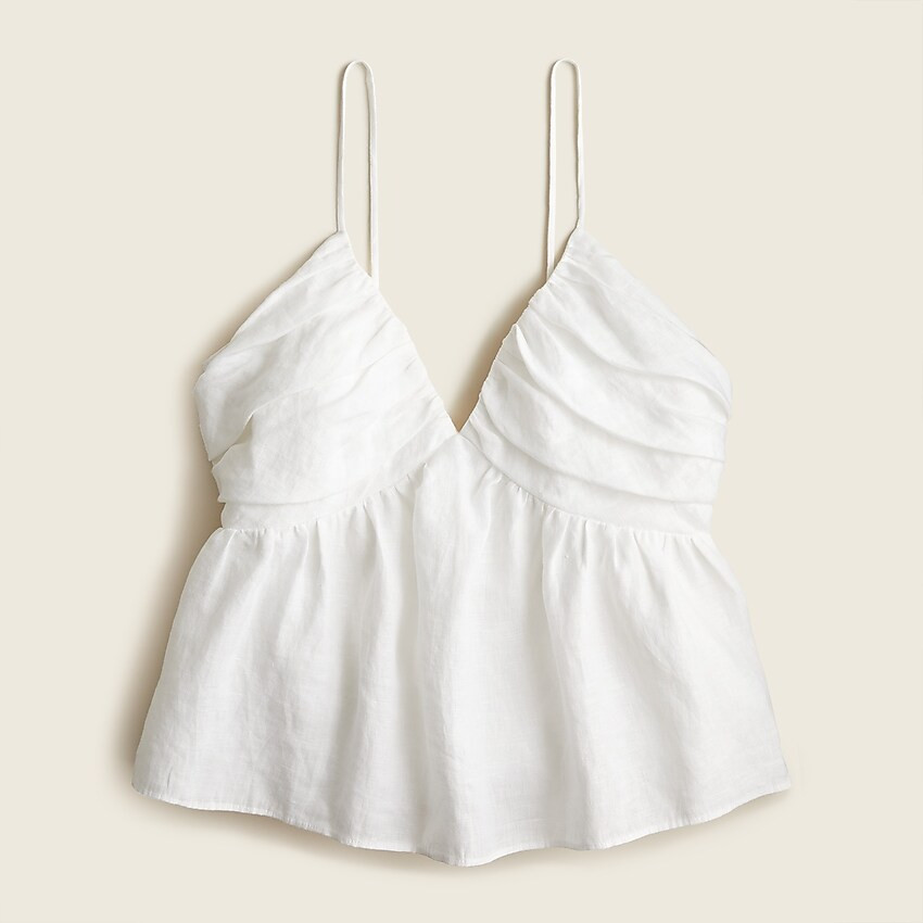 V-neck gathered-linen camisole | J. Crew US