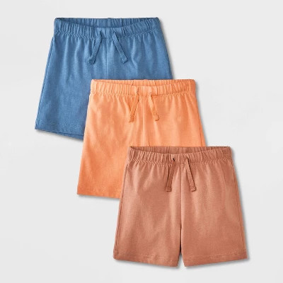 Toddler Boys' 3pk Pull-On Knit Shorts - Cat & Jack™ Orange/Blue/Brown 3T | Target
