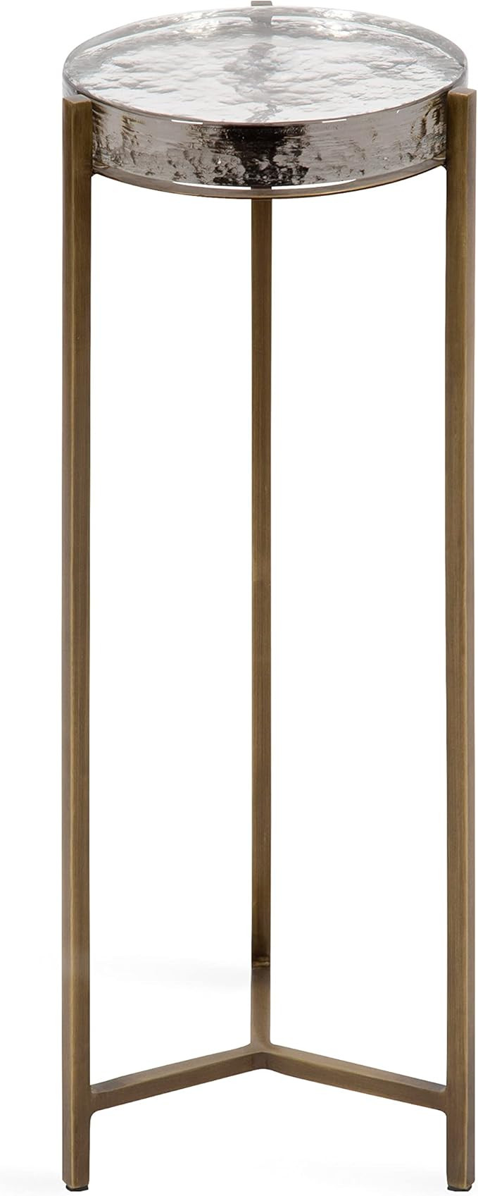 Kate and Laurel Aguilar Modern Drink Table, 9 x 9 x 23, Brass with Clear Glass, Detailed Glass Ac... | Amazon (US)