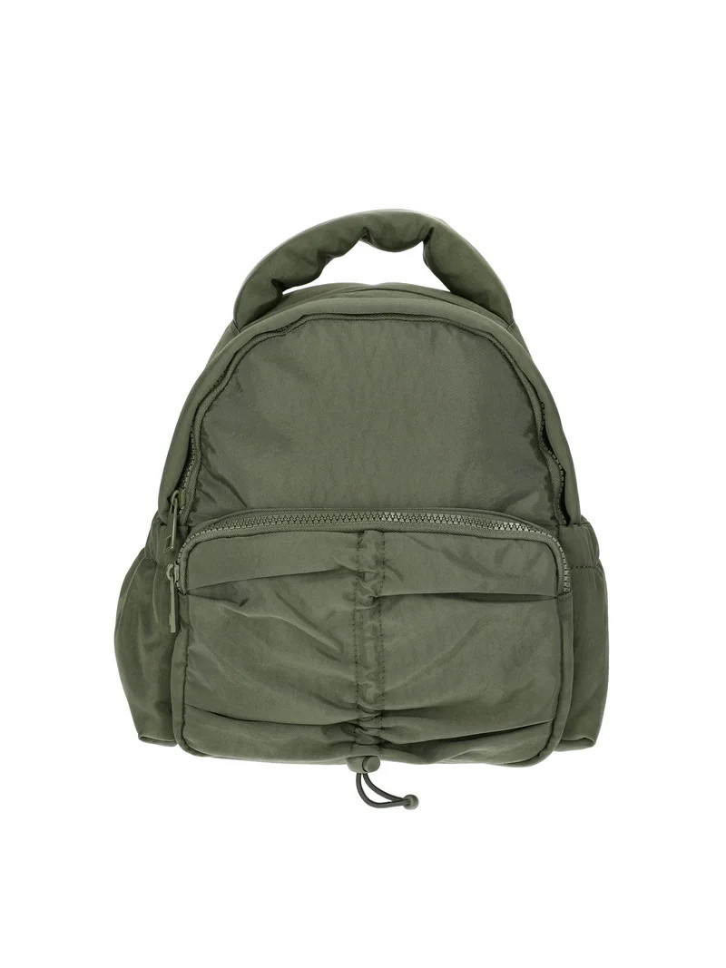 No Boundaries Women’s Hands Free Puffy Mini Backpack, Olive | Walmart (US)