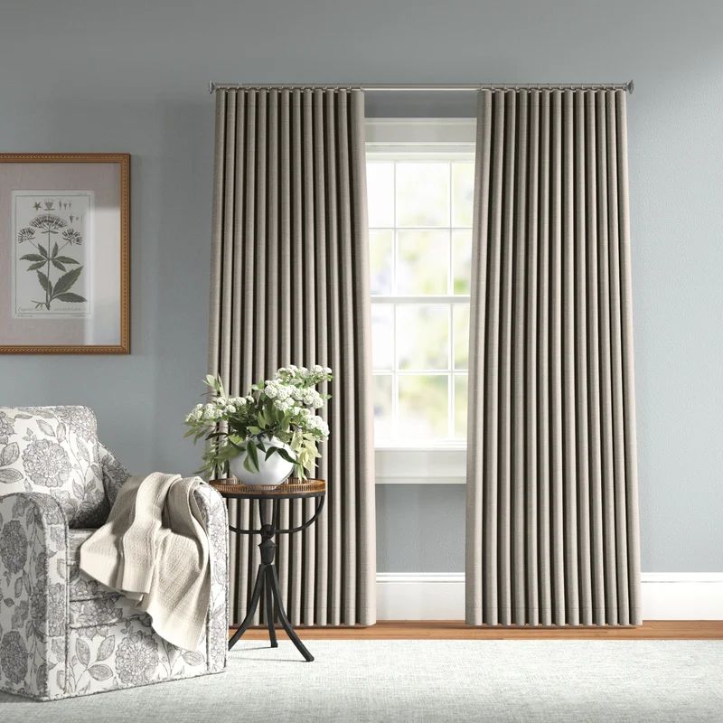 Ottis Extra Wide Solid Room Darkening Rod Pocket Single Curtain Panel | Wayfair North America