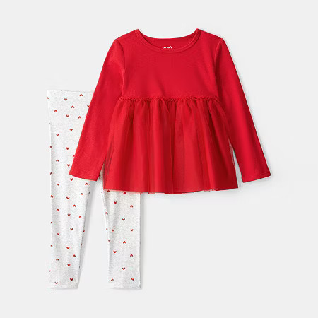 Carter's Valentines Day Toddler Girls 2-pc. Pant Set, 5t, Red | JCPenney