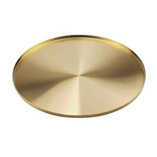 Afoxsos 12 in. Brass Gold Serving Tray, Circle Round Decorative Platter, Metal Brushed Decor Plat... | The Home Depot