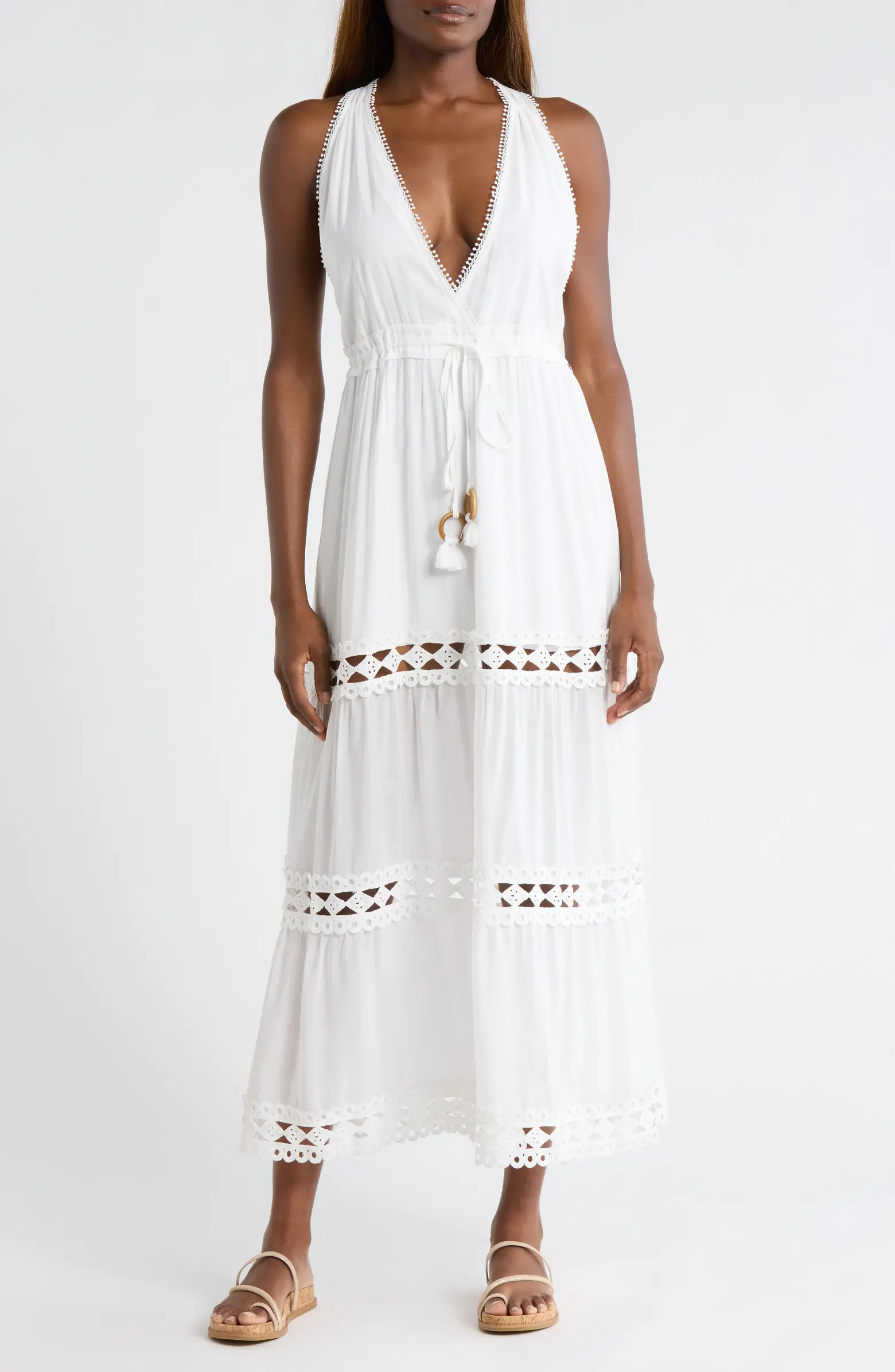 Elan Cutout Trim Sleeveless Cover-Up Maxi Dress | Nordstrom | Nordstrom