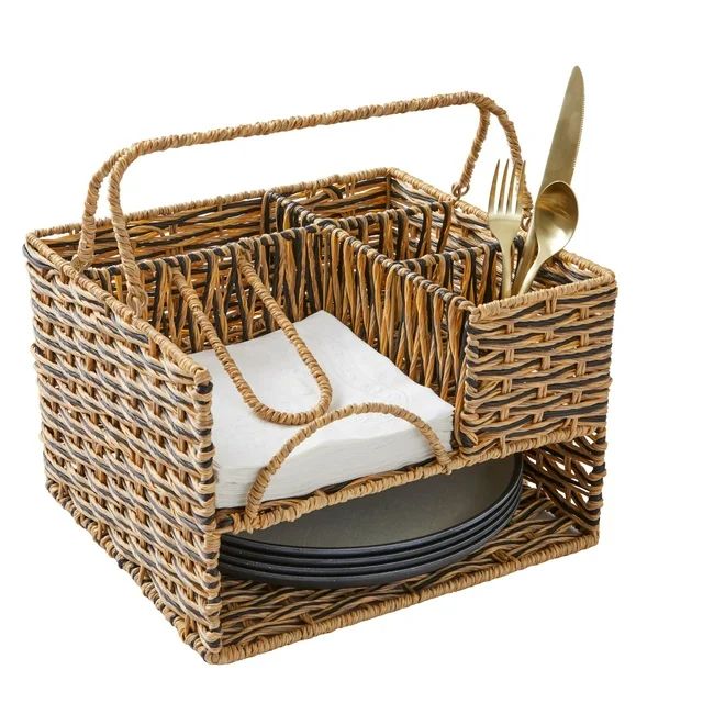 Better Homes & Gardens All-in-one Serving Caddy Beige and Black | Walmart (US)