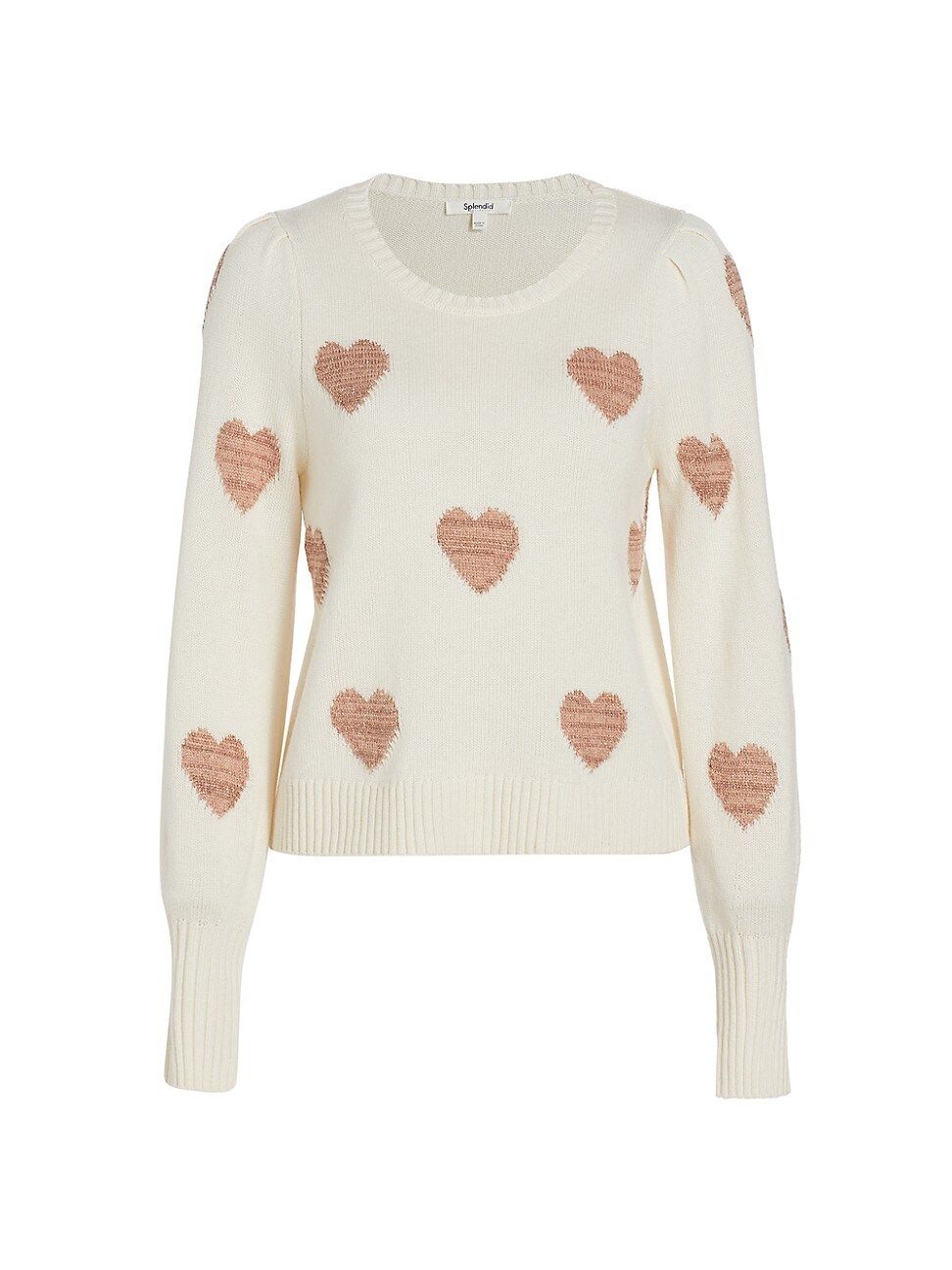 Women's Annabelle Glittery-Heart Sweater - Marshmallow - Size Large - Marshmallow - Size Large | Saks Fifth Avenue