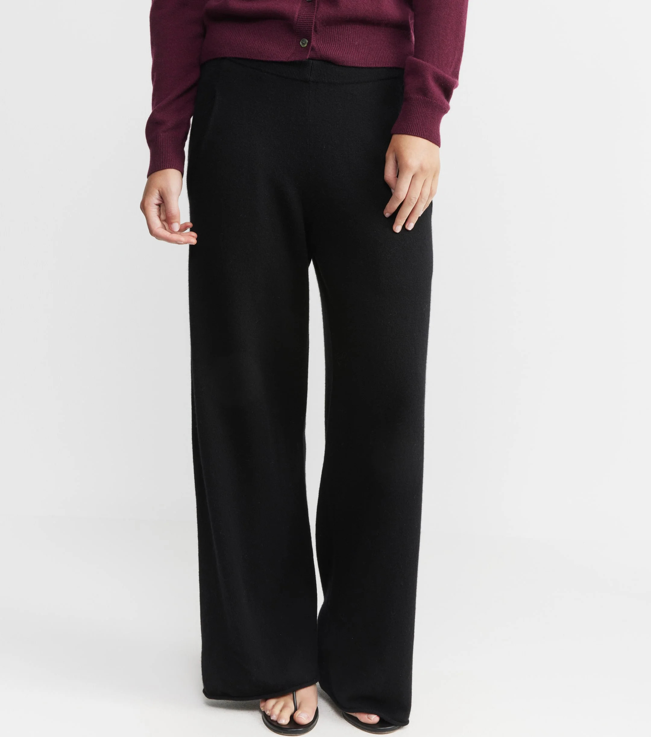 Cashmere Bias Trouser - Black | Elle & Riley