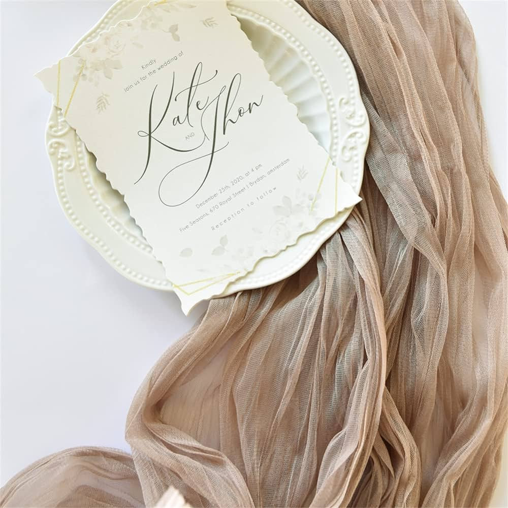 Coffee Cheesecloth Table Runner 10Ft Rustic Gauze Table Runner 38x120 Inches Boho Tablecloth for ... | Amazon (US)