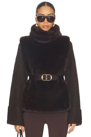Susanna Chow Laurelle Faux Fur Vest in Brown from Revolve.com | Revolve Clothing (Global)