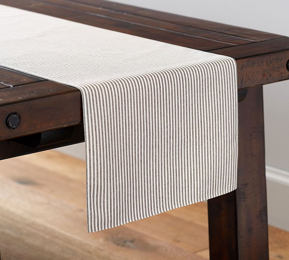 Wheaton Striped Linen/Cotton Table Runner | Pottery Barn (US)