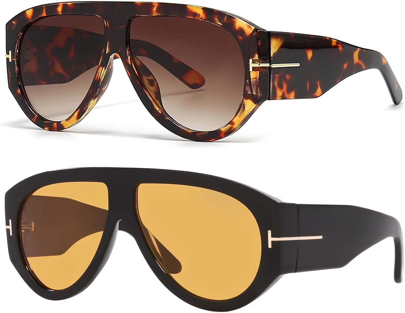 Trendy Retro Oversized Aviator Sunglasses for Women Men 70s Unique Luxury Thick Classic Sun Glass... | Amazon (CA)