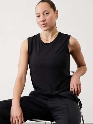Getaway Linen Blend Muscle Tank | Athleta