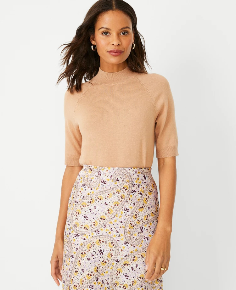 Petite Mock Neck Sweater Tee | Ann Taylor (US)