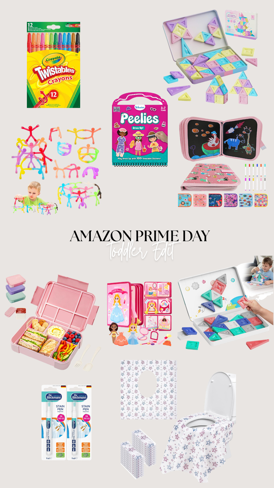 amazon prime day, toddler edit, toddler toys, toddler essentials, kids activities, travel toys for toddlers, magnetic tiles, crayola twistables crayons, reusable sticker book, doodle book for kids, sensory toys, building toys for toddlers, bento lunch box, toddler lunch box, princess activity book, potty training seat, potty training essentials, stain remover pen, preschool activities, screen free play, quiet time toys  

 #LTKsummer #LTKtravel #LTKsale