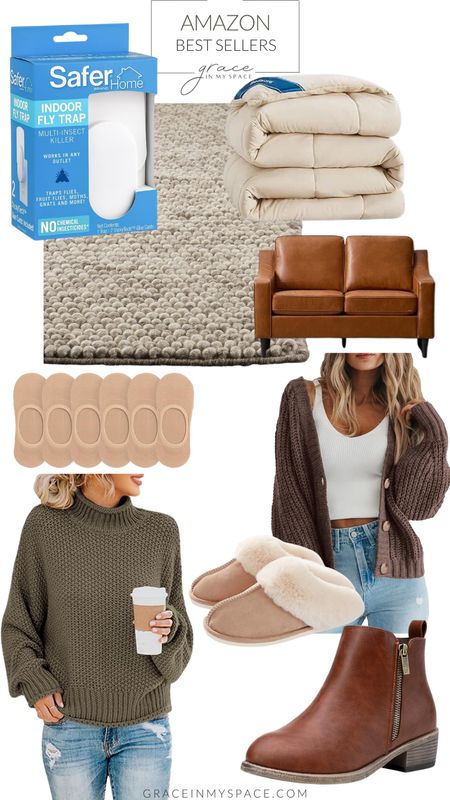 I love how this week's best sellers are all cozy. Whether for the home or fashion! These cozy women's sweaters, slippers, no show socks, and cognac boots create a perfect outfit. And the indoor fly trap keeps the house clear daily! Bundle up with my favorite duvet insert.

#LTKhome #LTKfindsunder100 #LTKfindsunder50