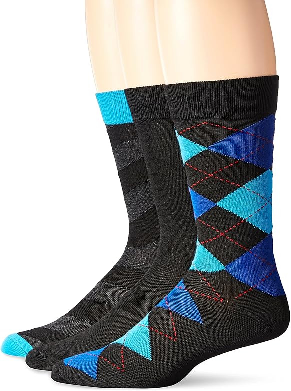 Hanes Men's 3-Pack X-Temp Crew Knit Dress Socks | Amazon (US)
