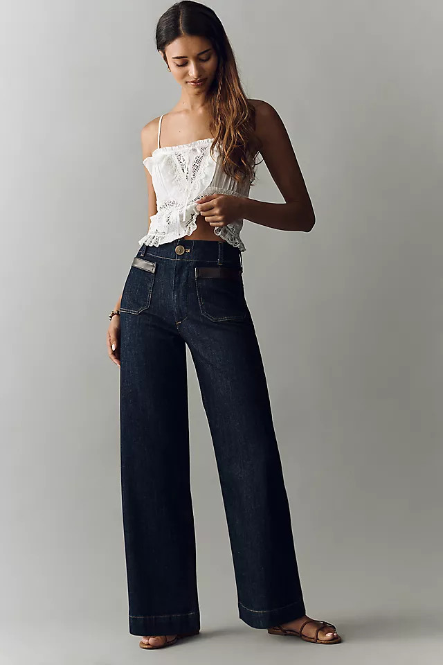 Colette High-Rise Wide-Leg Full-Length Jeans | Anthropologie (US)