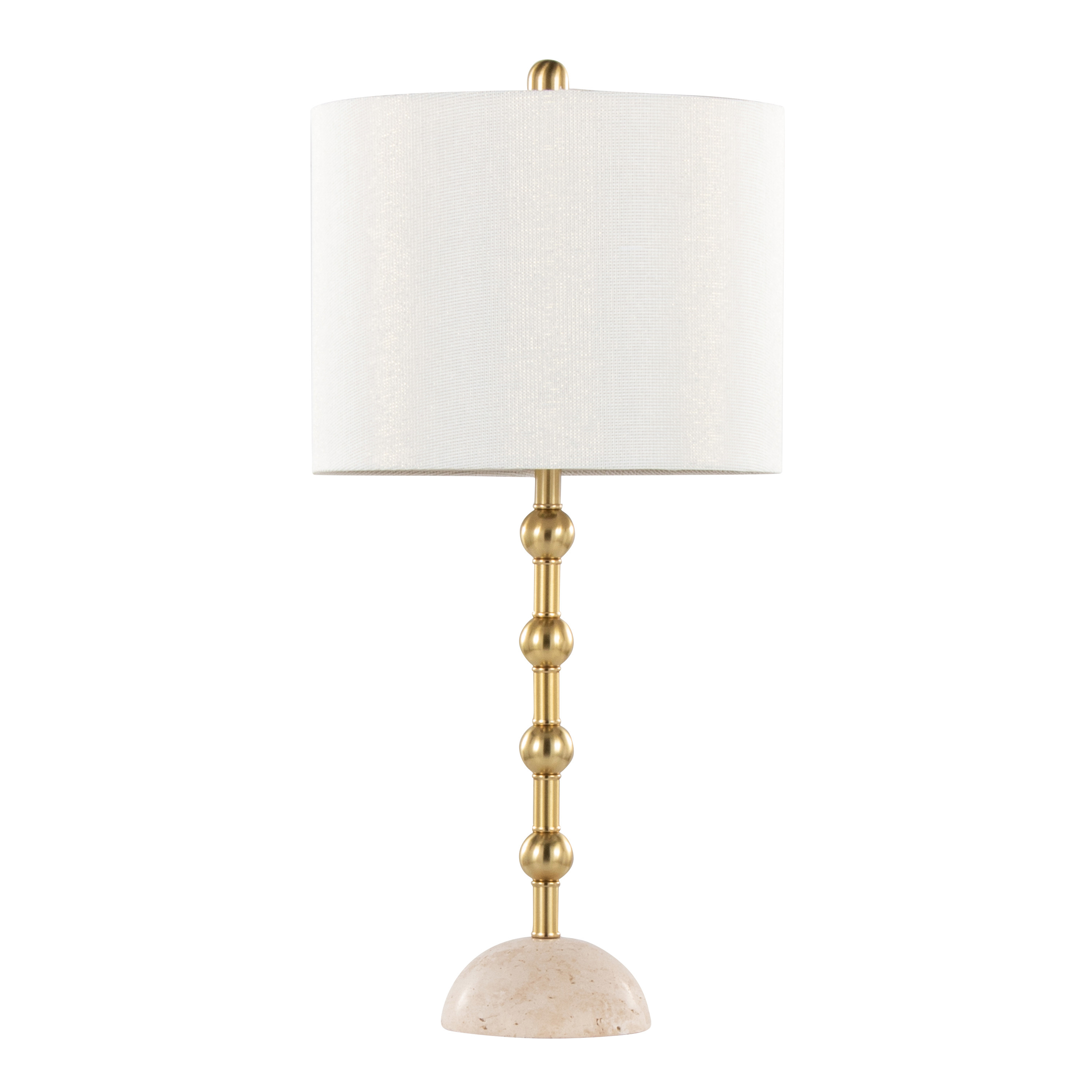 Kolo Gold Metal and Travertine Table Lamp 2 Piece Set | World Market