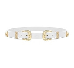 WHIPPY Vintage Western Leather Belt for Women Double Buckle Retro Cowgirl Waist Belts for Jeans P... | Amazon (US)