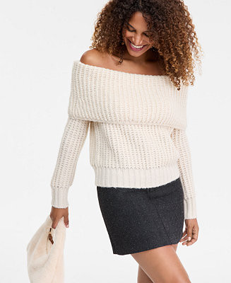 Women's Lofty Off-The-Shoulder Sweater, Macy's Exclusive | Macy's