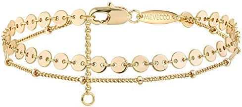 MEVECCO Bracelet for Women 14K Gold Plated Dainty Chain Simple Jewelry Cute Handmade Minimalist f... | Amazon (US)