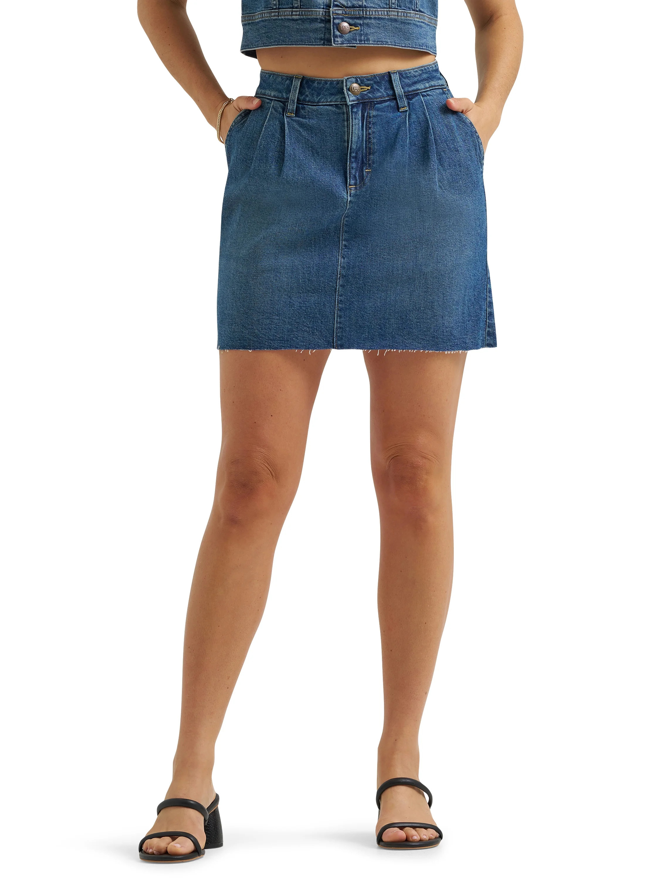 Lee® Women's Heritage Pleated Denim Skirt, Sizes 2-18 | Walmart (US)