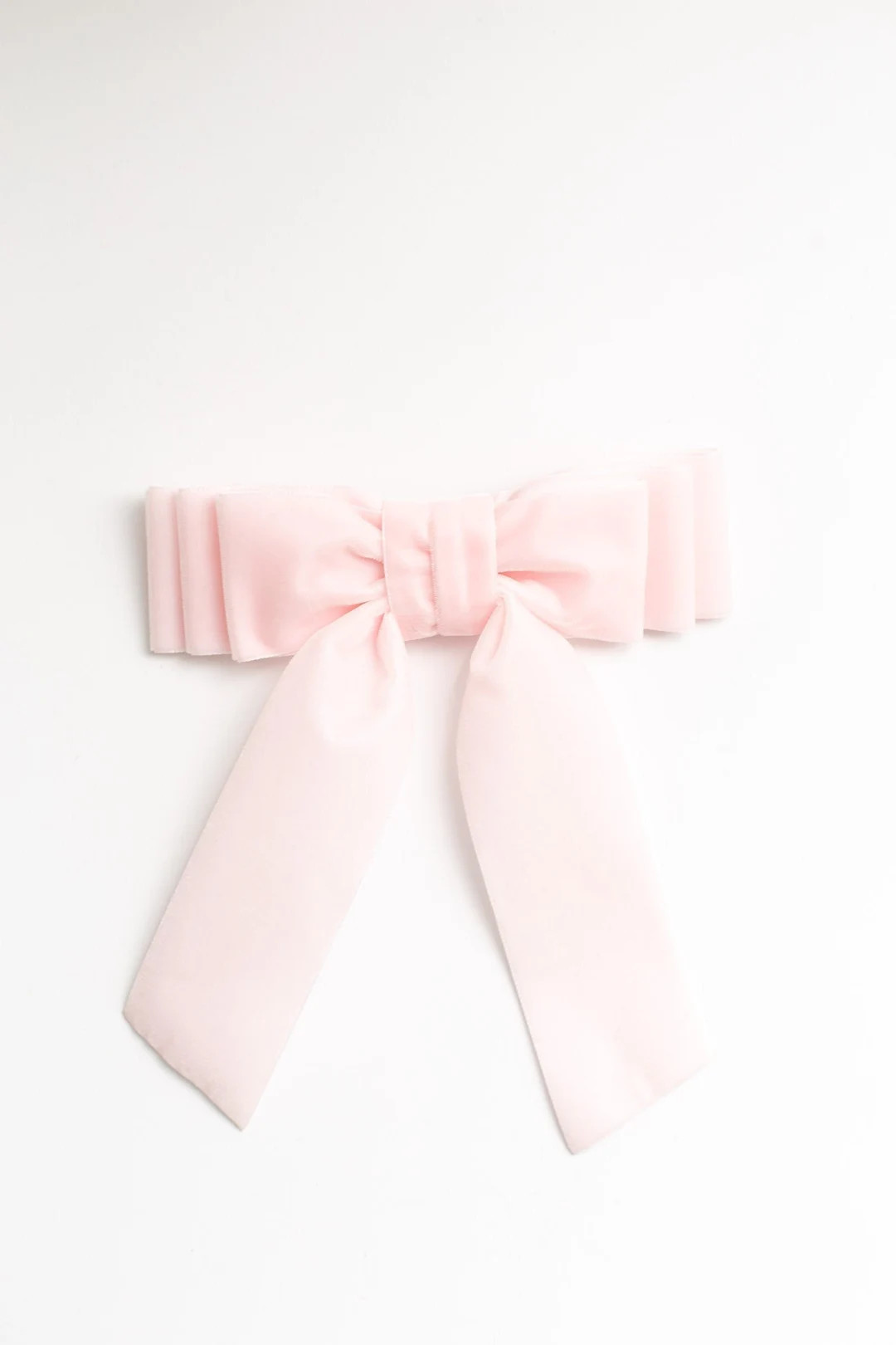 Ballet Slipper Pink Oversized Velvet Hair Bow Clip, Long Tail Bow French Barrette | Grace & Grand... | Etsy (US)