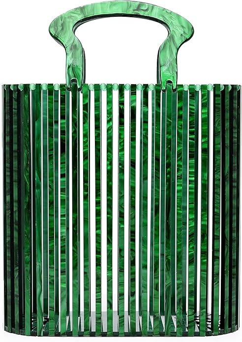 Women Acrylic Handbag Clutch Beach Bag Handmade Tote Ark Bag Top Handle Bags Fashion Party Clutch... | Amazon (US)