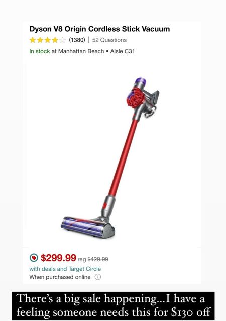 The target circle sale is happening, don’t miss out on saving $130 on this Dyson!

#TargetHome #Dyson #Home #Cleaning #Vacuum #Sale 

#LTKhome #LTKxTarget #LTKsalealert