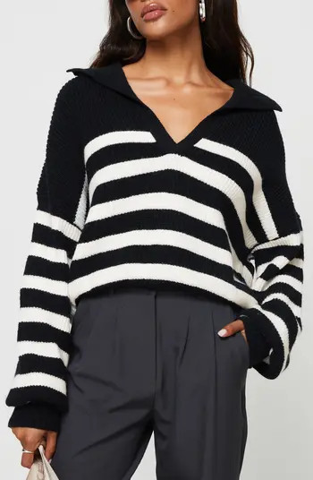 Princess Polly Williamson Stripe Collar Sweater | Nordstrom | Nordstrom