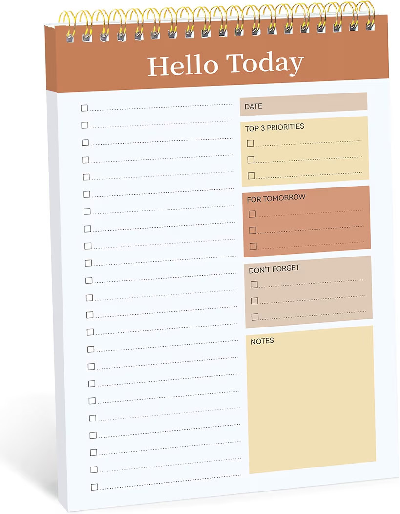 Taja To Do List Notepad - To Do List Notebook for Work with 52 Sheets, 9.8" x 6.5", Undated Daily... | Amazon (US)