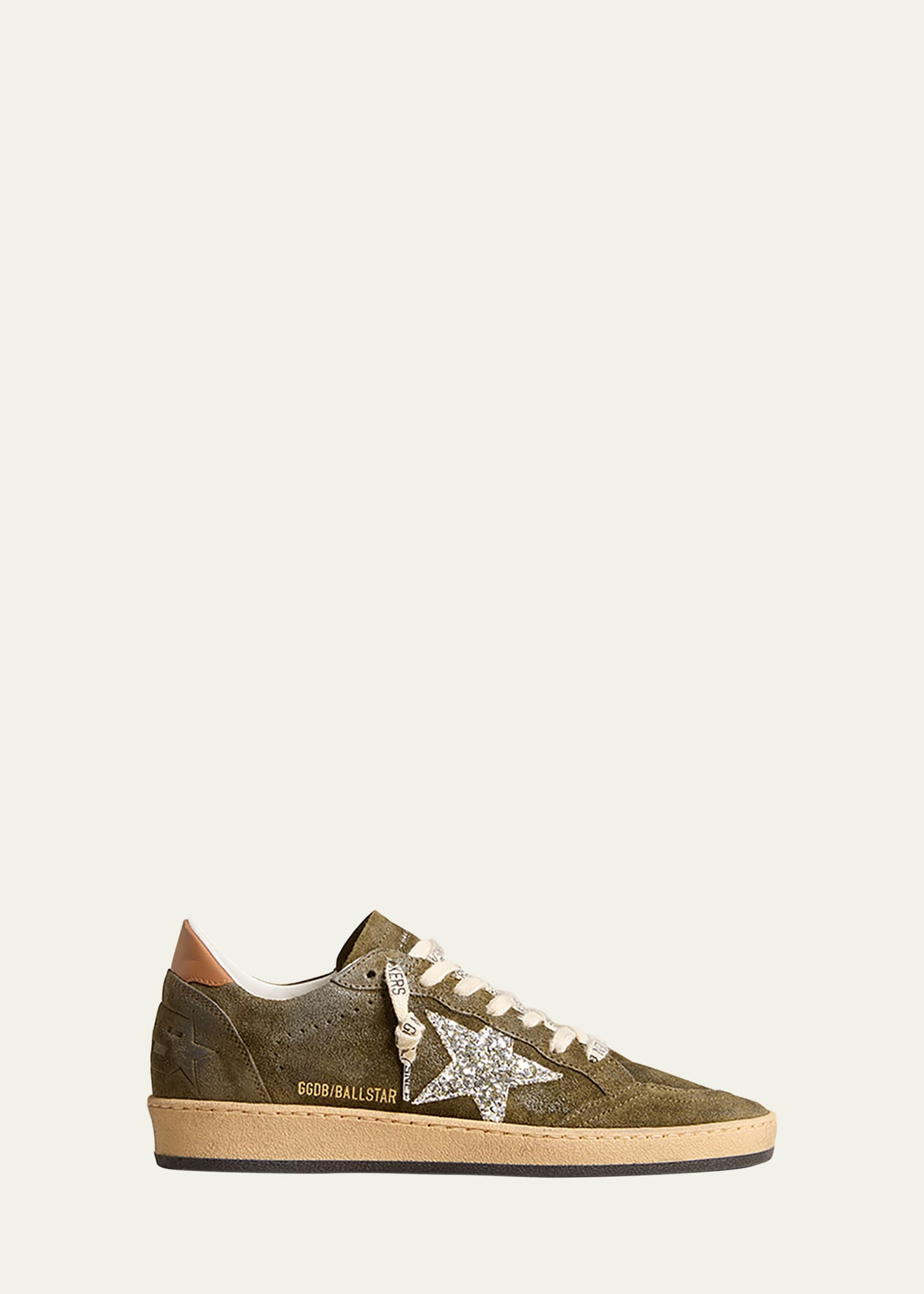 Golden Goose Ballstar Suede Glitter Low-Top Sneakers | Bergdorf Goodman