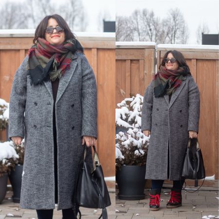Wearing my herringbone coat with a dark plaid scarf and my coolest winter boots.

#LTKmidsize #LTKover40 #LTKstyletip