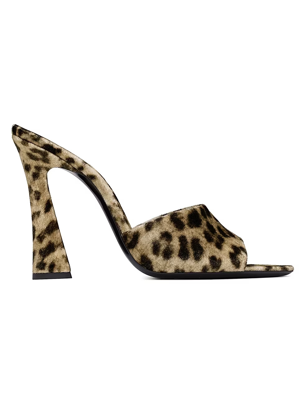 Suite Heeled Mules in Leopard Velvet | Saks Fifth Avenue