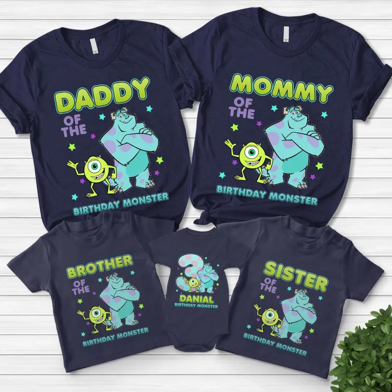 Custom Monster Inc Birthday Shirts, Disney Monsters Family Birthday Shirt,  Monster Inc Shirt, Mo... | Etsy (Global)