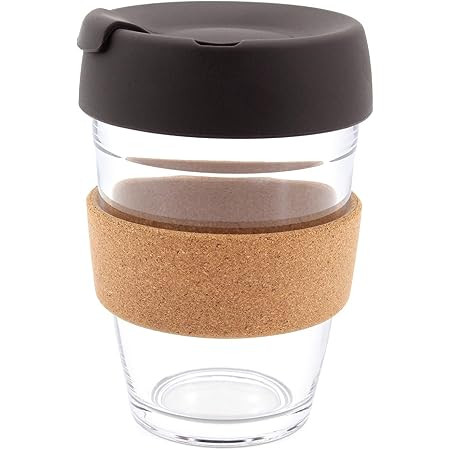 KeepCup Reusable Tempered Glass Coffee Cup | Travel Mug with Leakproof Lid, Brew Cork Band, Light... | Amazon (UK)