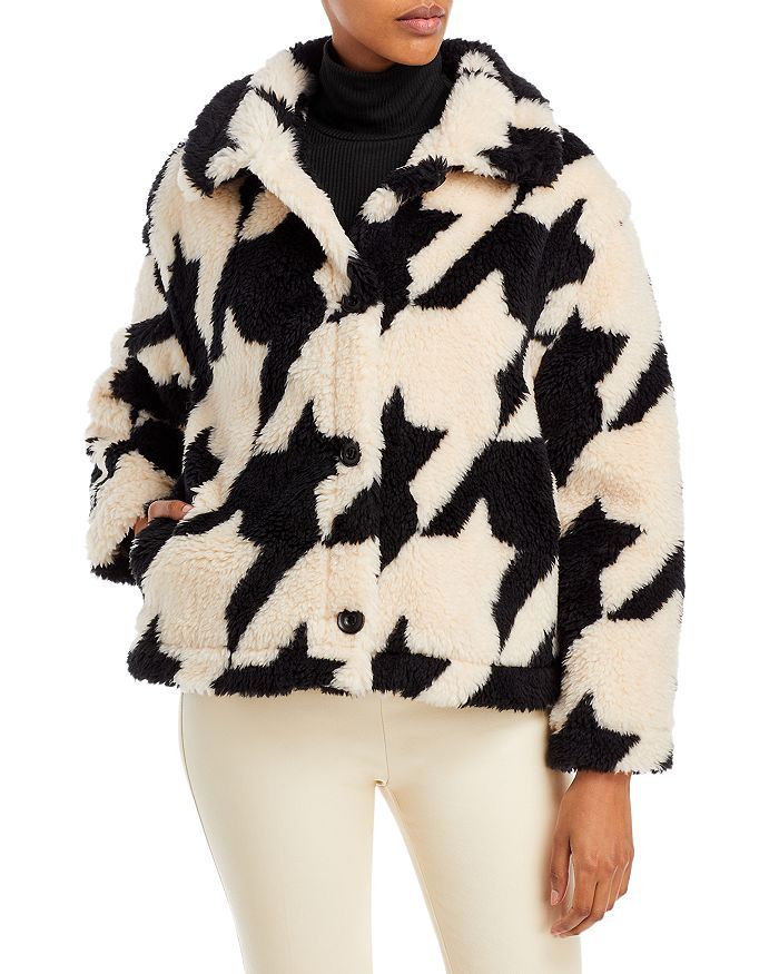 Houndstooth Faux Fur Coat | Bloomingdale's (US)