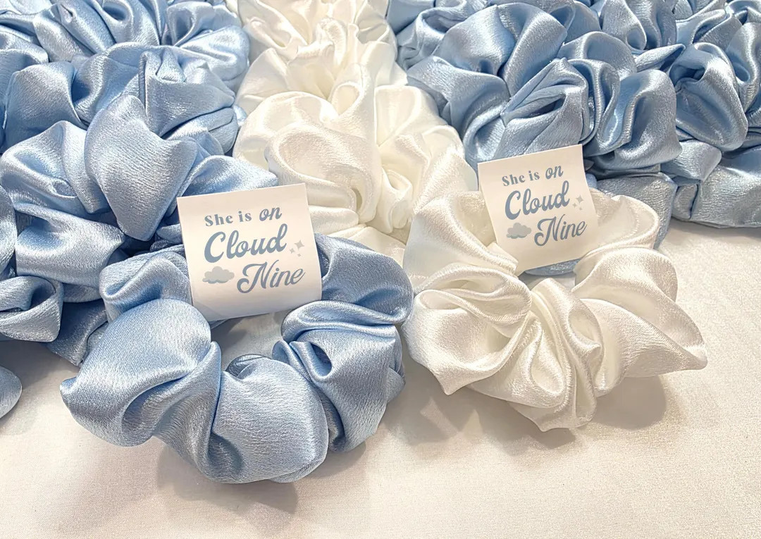 She is on Cloud 9 Bridal Shower, She's on Cloud 9 Bachelorette, Cloud Nine Bride Hair Scrunchies,... | Etsy (US)
