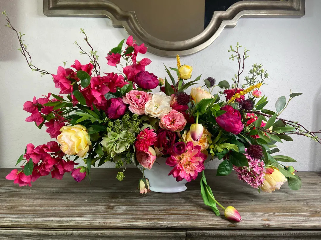Large Floral Arrangement: Dahlia, Peony, Rose Centerpiece - French Country Decor - Etsy | Etsy (US)