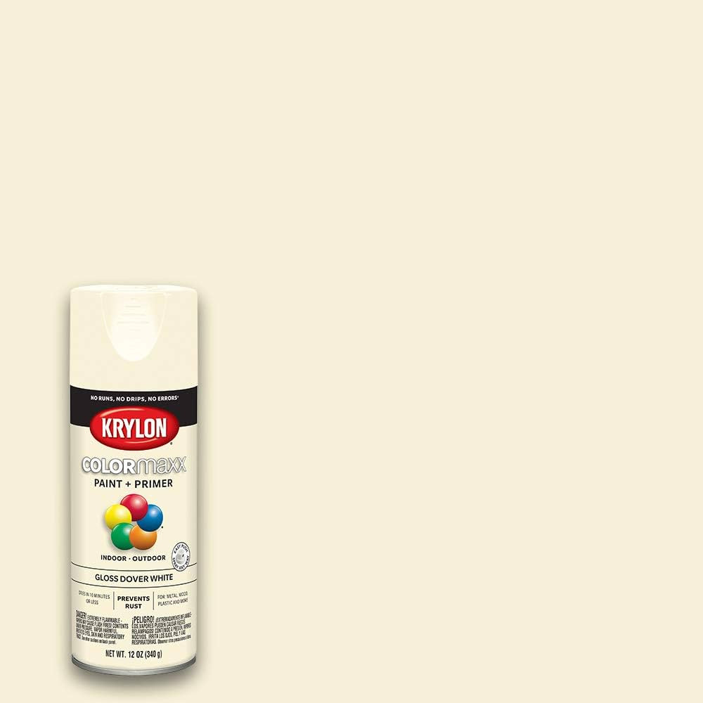 12 oz Krylon K05516007 Dover White COLORmaxx Paint & Primer Spray Paint, Gloss | Amazon (US)
