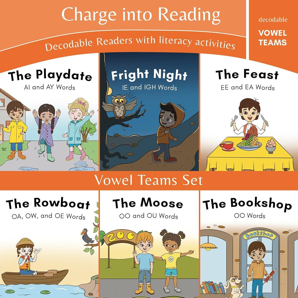 Charge into Reading Decodable Books (Stage 7): 6 Vowel Teams Decodable Readers to Help First Grad... | Amazon (US)