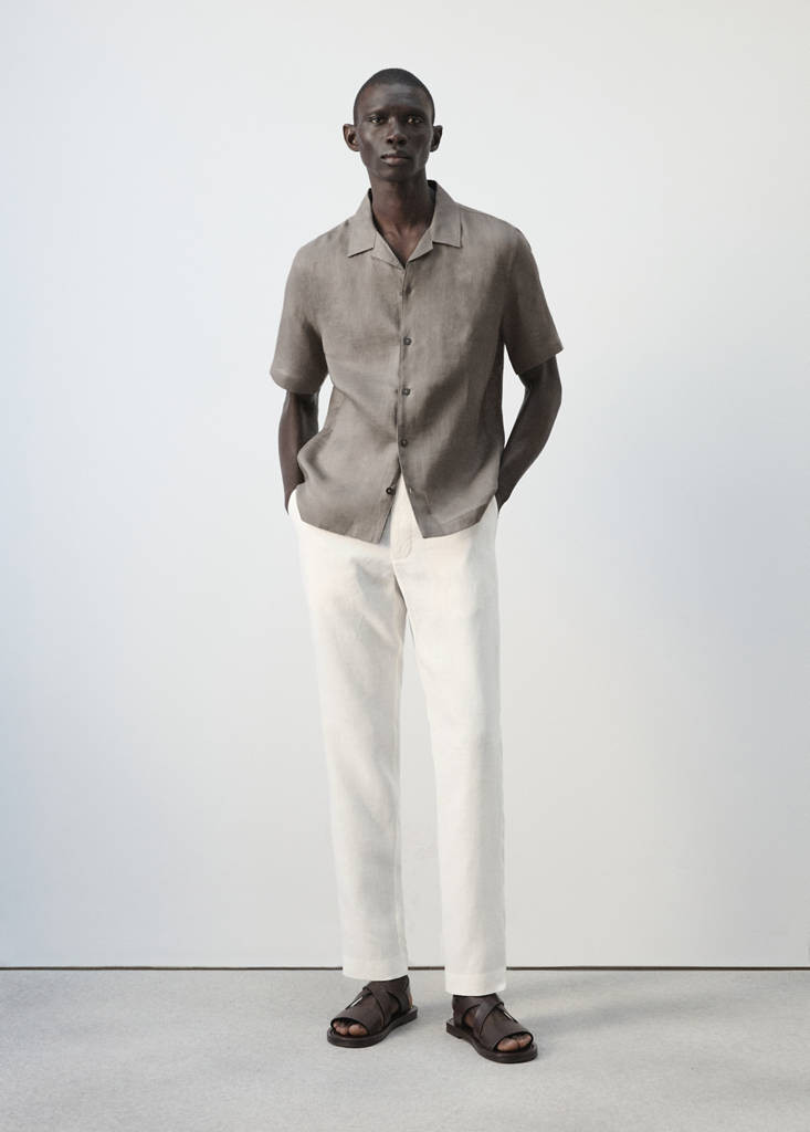 Regular-fit 100% linen shirt medium brown - Men - M - MANGO MAN | Mango (US/MX/AU)