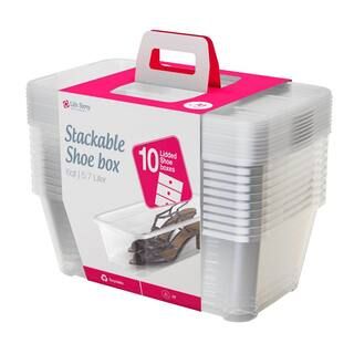 1.5 GA Clear Shoe and Closet Storage Box Container (16-Pack) | The Home Depot