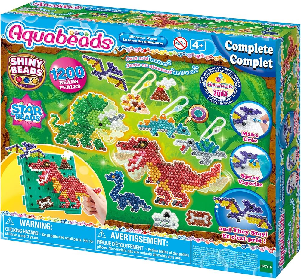 AquaBeads Dinosaur World - Arts & Crafts Kit for Kids Ages 4+ - Includes Over 1200 Shiny Beads, L... | Amazon (US)