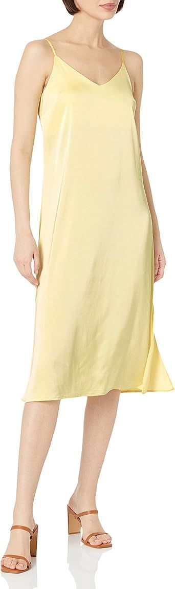 The Drop Women's Ana Silky V-Neck Midi Slip Dress | Amazon (US)