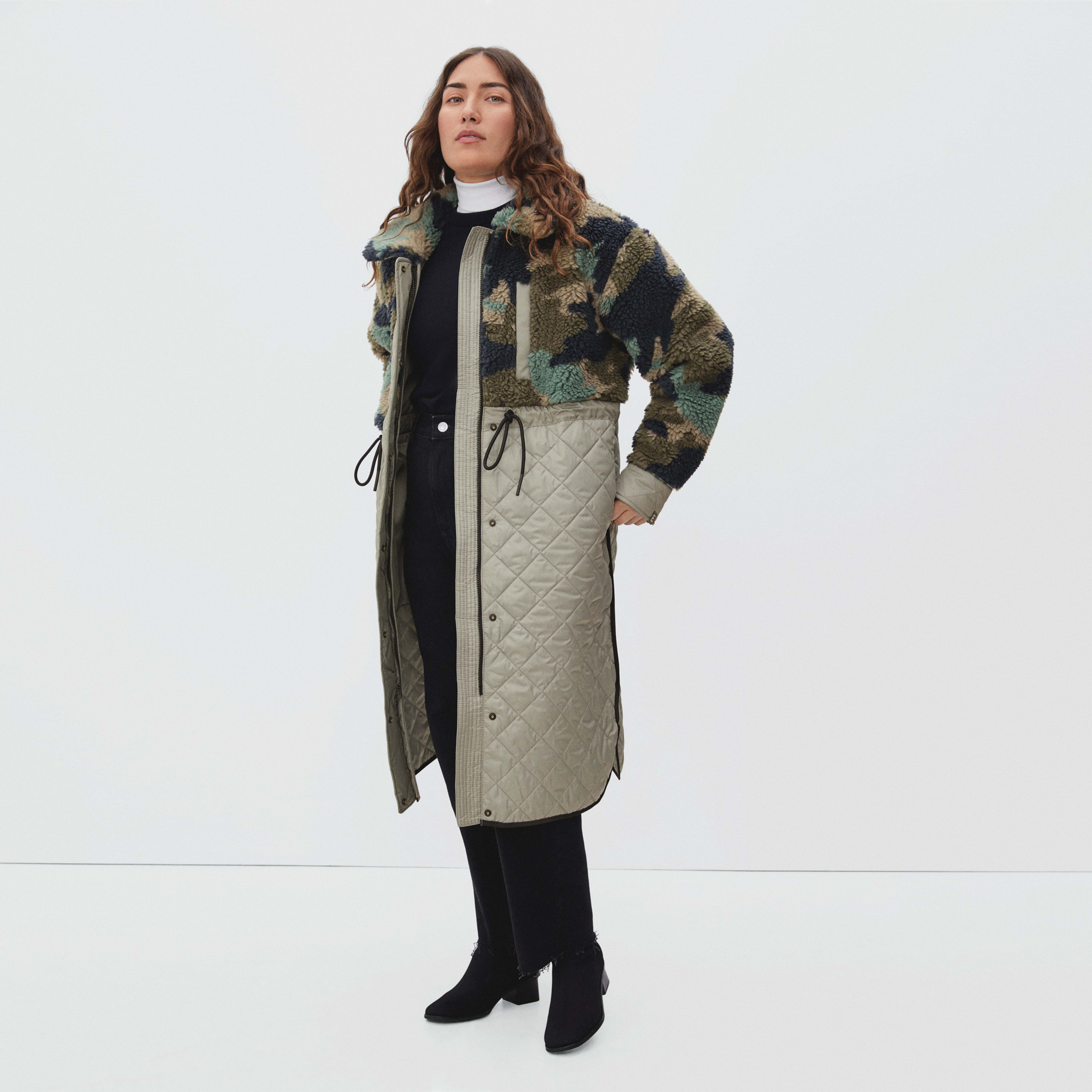 Women's Quilted Teddy Coat by Everlane in Camo, Size S | Everlane