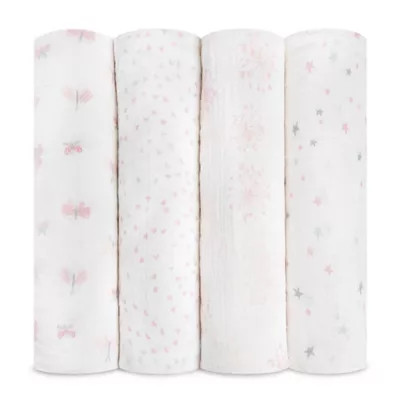 aden + anais® Lovely Reverie 4-Pack Swaddle Blankets in Pink | Bed Bath & Beyond